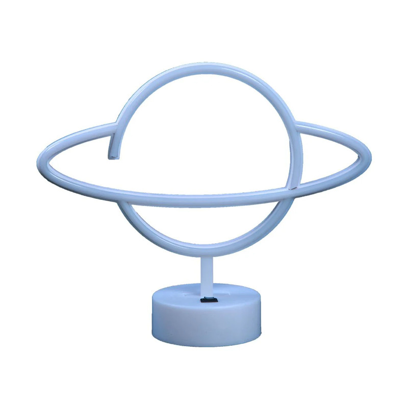 Led Neon Saturn Shape Lamp - Pink & Blue - إضاءة